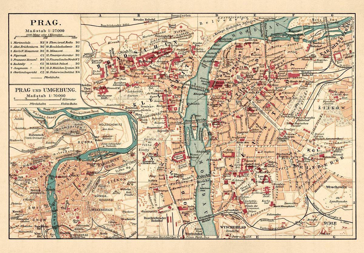 Historická mapa Prahy