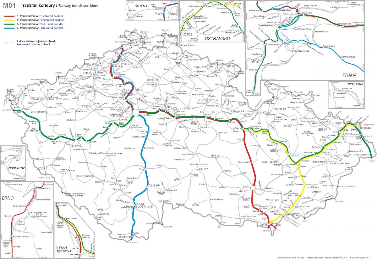 Mapa železničních stanic Praha